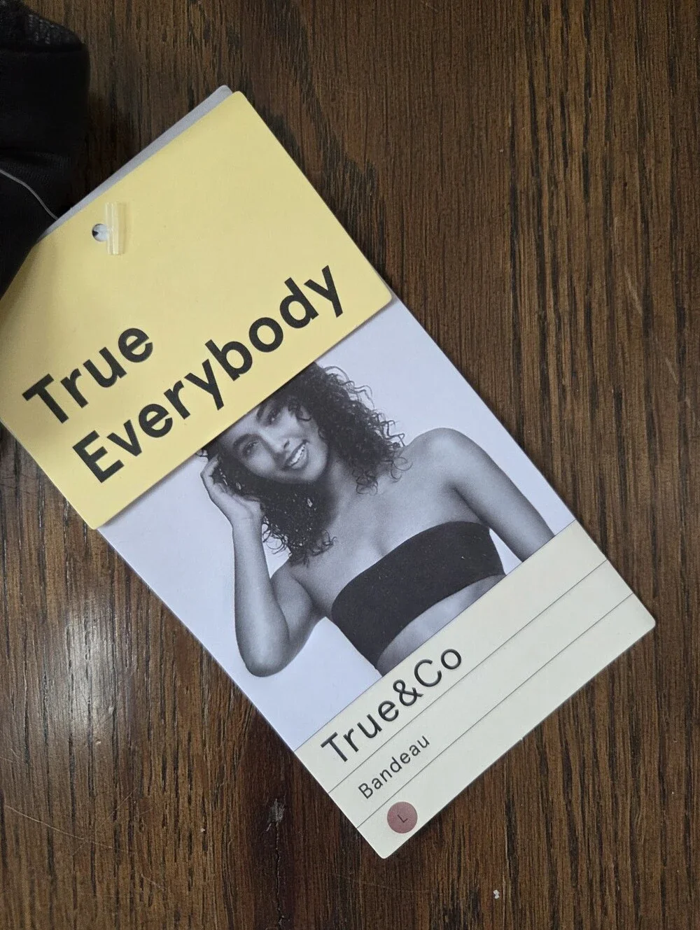 New True & Co Large Black Bandeau Bra
